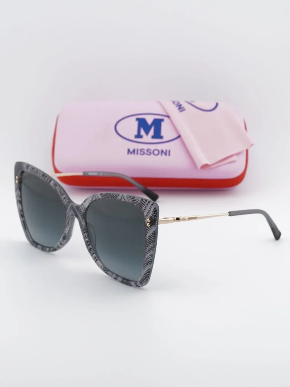 Missoni MIS 0083/S 0S37 9O Butterfly Sunglasses - White Black / Dark Grey